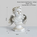 Vintage angel bust sculpture on Roman pillar base with dimensions 21x18x9cm - Roman Column Angel - Antique