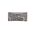 Grey paisley print wide twist headband for women made of soft athletic fabric - 19#