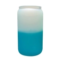 Sublimation 12oz Glasbecher mit blauem Farbverlauf, mattiertem Finish und Bambusdeckel - 16OZ Kaltwechsel - Hellblau