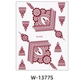 Waterproof red henna lace tattoo sticker with floral and geometric patterns model W-1377S - Red Floral Geometric Design (W-1377S)