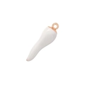White chili pepper pendant with gold metal loop for creative DIY jewelry necklaces - VD1572 Rose Gold White Enamel Horn