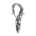 Silver stainless steel skull keychain charm with polished metallic finish for accessories - Medium Style (KY1278-KJX)