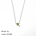 Collana in argento con ciondolo a cuore in zircone verde lime 4mm, lunghezza 45cm - Platino-Zircone Verde Oliva