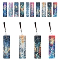 DIY diamond painting bookmark set featuring oil painting landscapes and tassel detail - Art Landscape Bookmarks