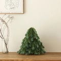 Miniature PE artificial Christmas tree on a wooden desk with Nordic style bow decoration - 30CM New Benuo Pine Bare Tree