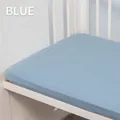 Breathable blue cotton crib fitted sheet for children's mattress with elastic edges - Blue / 140*70cm