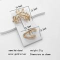 Minimalist gold alloy hair accessories set with leaf and geometric designs for ponytails - 2-Piece Set No. 22 (MY030-22)