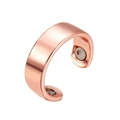 Detail view of smooth rose gold magnetic ring showing internal magnets. - Adjustable Open / Polished Smooth Style / Rose Gold