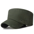 Berretto militare da uomo verde oliva con stemma Sport in metallo e ricamo laterale - Verde
