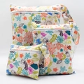 Three-piece set of waterproof baby diaper bags with floral and butterfly prints - BF147 Floral Butterfly