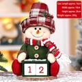 Kerst sneeuwpop aftelkalender pop met geruite hoed en houten datumblokken decor - Sneeuwpop