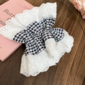 Poignets à dentelle avec motif vichy noir et blanc au style lolita élégant - 44# Patchwork Dentelle Carreaux Noir Blanc (HH3984)
