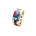 Anello regolabile in rame placcato oro con motivo geometrico floreale in smalto colorato - Aperto Regolabile / Blu