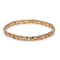 Bracciale elastico Tila bohémien con perline marroni traslucide e distanziatori dorati - Marrone e Oro (TL-B190068A)
