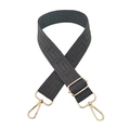 Adjustable dark gray shoulder strap with gold hardware and greek meander pattern - Silver Clasp / Dark Gray