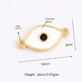 Golden Turkish Evil Eye charm for DIY jewelry making with dimensions 16x8mm and 1.5mm hole - White L37690-White