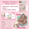 Bamboo and Lotus Chinese style PET stickers set for DIY journal scrapbooking decoration - Bamboo & Lotus