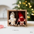 Handmade wool felt skiing elf dolls in red and white outfits for Christmas tree decor - Style O