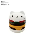 Slow-rising cat burger squishy toy, 8x9.5cm white kitten hamburger stress relief toy - White Burger Cat