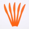 Five orange plastic party knives set for Halloween dining and celebration events - 24 Orange Knives