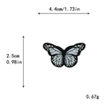 Black and white embroidered butterfly patch, 4.4x2.5cm DIY apparel decoration - Small / With Adhesive / White