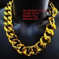 Detail showing 3.5cm width and 60cm length specifications of chunky gold CCB chain - 60cm Length / Gold