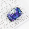 Portable metal mini storage box featuring a purple butterfly mosaic pattern on the lid - Style 9-Blue Butterfly