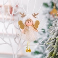 Angelo di Natale in tulle bianco con corna di renna e dettagli di ali dorate - Oro