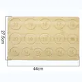 Detailed macro view of a bamboo jewelry bead board with fifteen circular size grooves - Bamboo / Style B Bamboo Board (44x27.5cm)