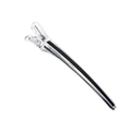 Transparent hair styling clip with black anti-slip rubber strip for professional use - Black
