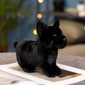 Standing black French Bulldog plush toy with soft fur and realistic cute features - Black
