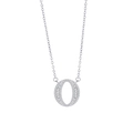 Silver letter O necklace for women featuring sparkling cubic zirconia on a fine chain - Letter O