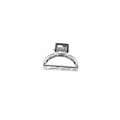 Small silver metal hair claw clip with minimalist geometric semi-circle design - Silver Semi-circle