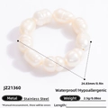 Waterproof 18k gold plated stainless steel ring with natural freshwater pearls - JZ21360
