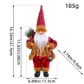 Figurine du Père Noël debout en rouge et or avec sac cadeau et lanterne décorative - Y2-35 Style Rouge