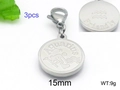 3pcs set of silver Aquarius zodiac pendants with lobster clasp and friendly engraving - Aquarius (KLJ004-Z)