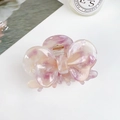 Elegant marble pink and beige acetate butterfly hair claw clip for women's hairstyle - 6cm / Diamond Purple
