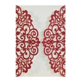 Detail of red glitter laser-cut invitation cover with elegant symmetric floral patterns - Glitter Red
