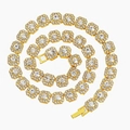 Luxurious gold-plated cuban link necklace with hexagonal crystal-encrusted elements - White Rhinestone / 8inch / Gold