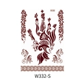 Waterproof henna temporary tattoo sticker in dark reddish brown lace pattern style - Palm And Peacock Henna Pattern (W332-S)
