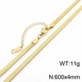 Golden 4mm wide stainless steel snake bone chain necklace measuring 600mm long - 4mm x 60cm / Gold