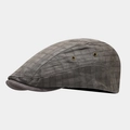 Detalle de gorra plana retro gris oscuro con tela texturizada y ojales de ventilación - Ajustable / Gris