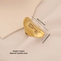 Minimalistischer, unregelmäßiger Edelstahlring in Gold, hochglanzpoliert und 11g schwer - Minimalistischer Langer Unregelmäßiger Stil(3#)