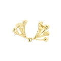 Symmetric gold floral Christmas wreath accessory with shiny metallic bud design - Gold