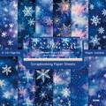 6x6 inch winter snowflake scrapbook paper pads with 12 unique patterns for DIY crafts - R2466 24 Sheets
