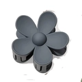 Matte dark grey daisy flower hair claw clip with a Korean-style minimalist resin finish - Dark Gray