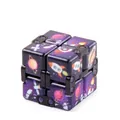 Purple infinity cube fidget toy featuring space theme patterns with rockets and planets - Space Style