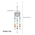 Detail of silver tree of life heart suncatcher with colorful crystal beads and prisms - Heart Tree of Life / Multicolor