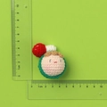 Handmade 5cm knitted doll keychain featuring a pink face and red mushroom head style - MENGSI Mushroom Dumpling Doll