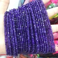 Deep purple square faceted natural crystal beads for DIY jewelry making accessories - 42-3mm Amethyst (Natural)